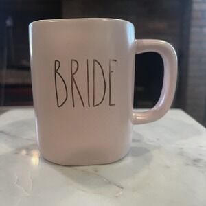 Rae Dunn Pink Bride Ceramic Mug 16 ounces Magenta Collection Wedding EUC